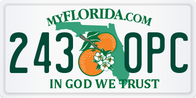 FL license plate 2430PC