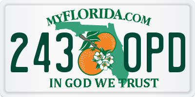 FL license plate 2430PD