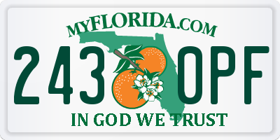 FL license plate 2430PF