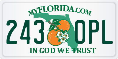 FL license plate 2430PL