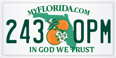 FL license plate 2430PM