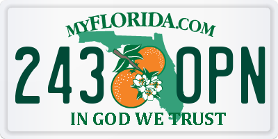 FL license plate 2430PN