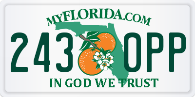 FL license plate 2430PP