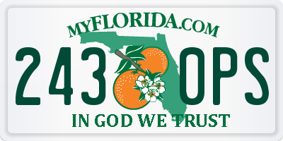 FL license plate 2430PS
