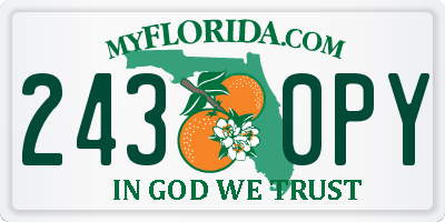 FL license plate 2430PY