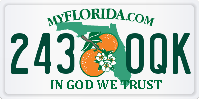 FL license plate 2430QK