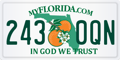 FL license plate 2430QN