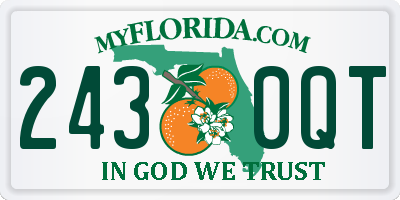 FL license plate 2430QT