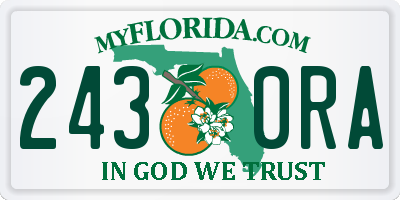 FL license plate 2430RA