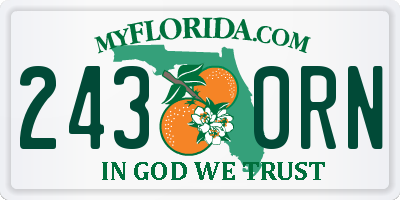 FL license plate 2430RN
