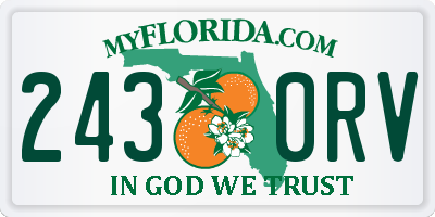 FL license plate 2430RV