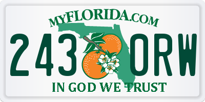 FL license plate 2430RW