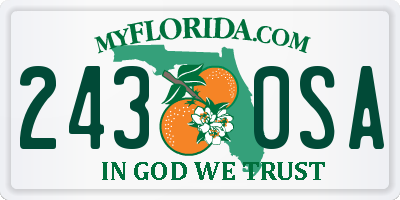 FL license plate 2430SA
