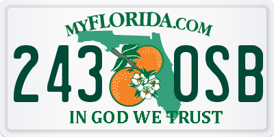 FL license plate 2430SB