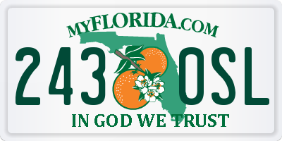 FL license plate 2430SL