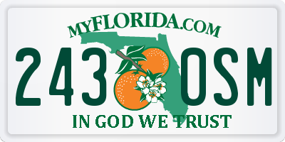 FL license plate 2430SM