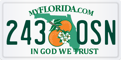 FL license plate 2430SN