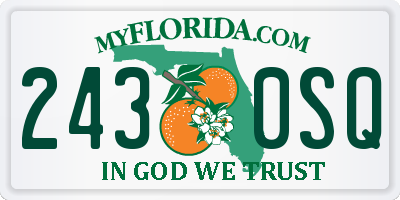 FL license plate 2430SQ