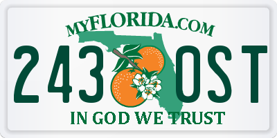 FL license plate 2430ST