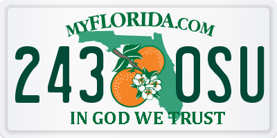 FL license plate 2430SU