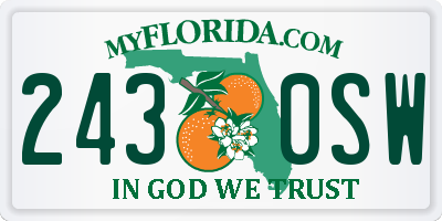 FL license plate 2430SW