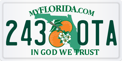 FL license plate 2430TA
