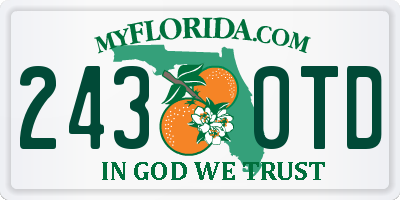 FL license plate 2430TD