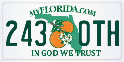 FL license plate 2430TH