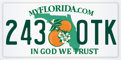 FL license plate 2430TK