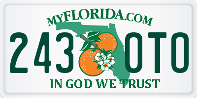 FL license plate 2430TO