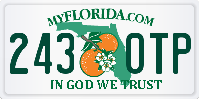 FL license plate 2430TP