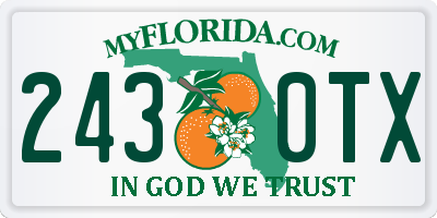 FL license plate 2430TX