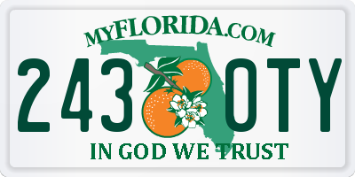 FL license plate 2430TY