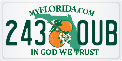 FL license plate 2430UB