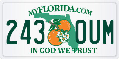 FL license plate 2430UM
