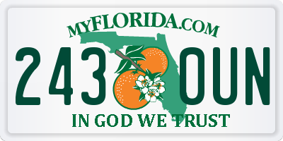 FL license plate 2430UN