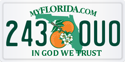 FL license plate 2430UO