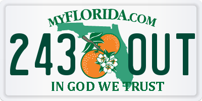 FL license plate 2430UT