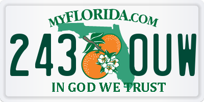 FL license plate 2430UW