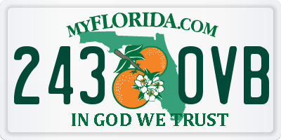 FL license plate 2430VB