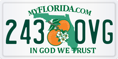 FL license plate 2430VG