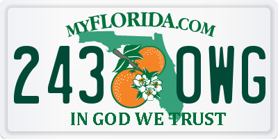 FL license plate 2430WG