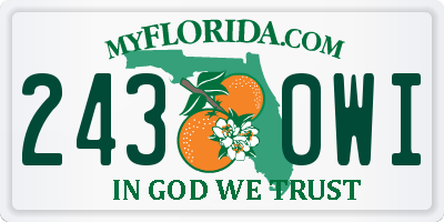 FL license plate 2430WI