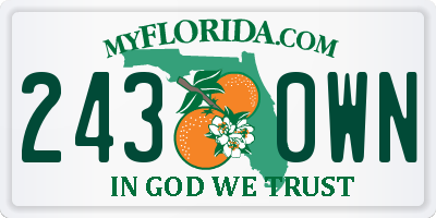 FL license plate 2430WN