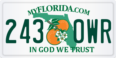 FL license plate 2430WR
