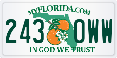FL license plate 2430WW