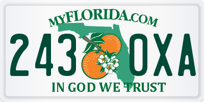 FL license plate 2430XA