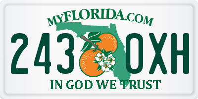 FL license plate 2430XH