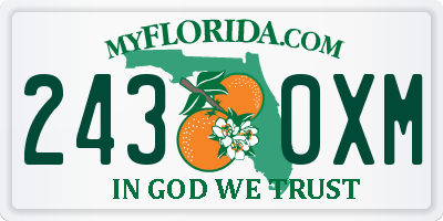 FL license plate 2430XM