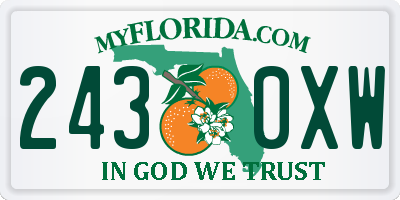 FL license plate 2430XW